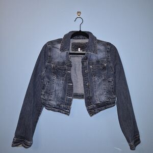 Wallflower Vintage Classic Blue Cropped Denim Jacket